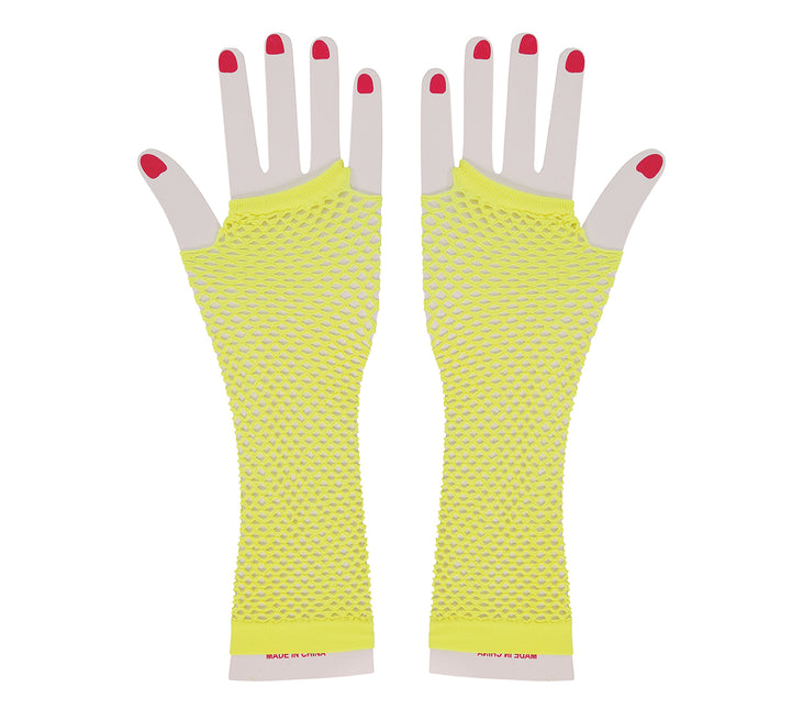 Handschuh Fischnetz Neongelb