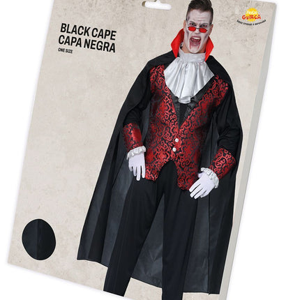 Halloween Schwarzes Cape 1,4m