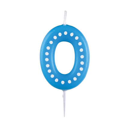 0 Kerze Blaue Punkte 6,5 cm