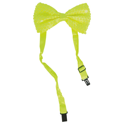 Neongelbe Schleife Glitter 13cm
