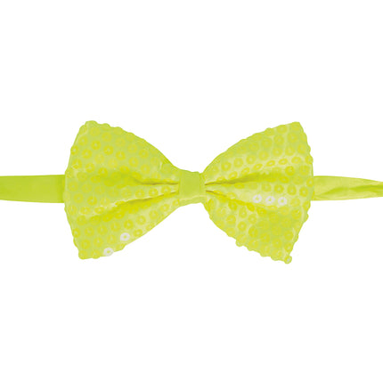 Neongelbe Schleife Glitter 13cm