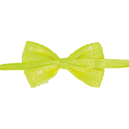 Neongelbe Schleife Glitter 13cm