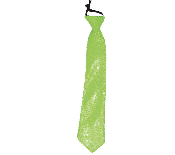 Neon Grüne Krawatte Glitter 37cm