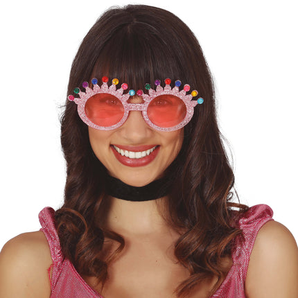 Rosa Brille Glitzer