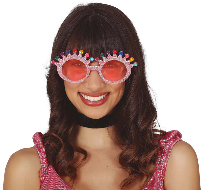 Rosa Brille Glitzer