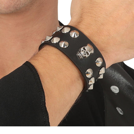 Totenkopf-Armband Schwarz