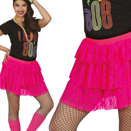 80er-Jahre-Rock Neon-Rosa