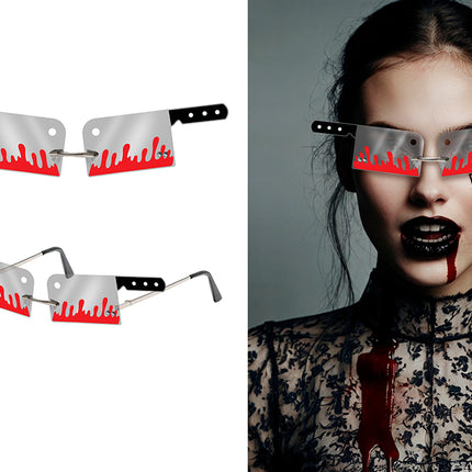 Halloween-Brille mit Messer