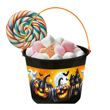 Halloween-Korb, schwarz, Süßigkeiten