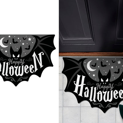Halloween-Fußmatte, schwarz, Fledermaus