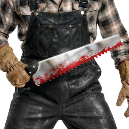 Halloween-Attrappe: Säge mit Blut, 50 cm