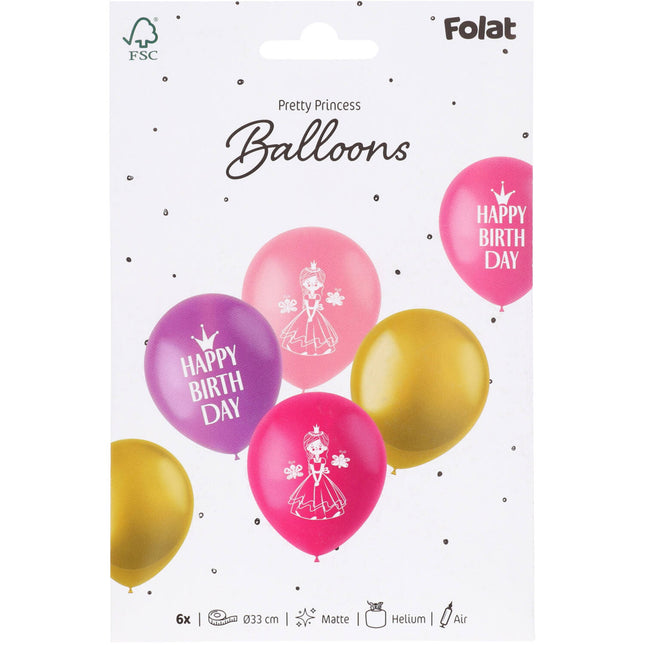 Prinzessinnen Ballons 33cm 6Stück
