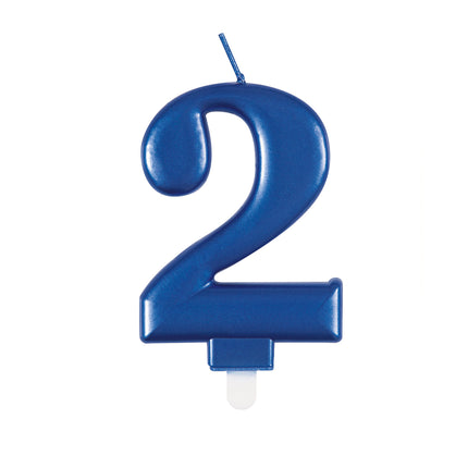 2 Jahre Kerze Blau 12cm