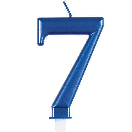 7 Jahre Kerze Blau 12cm