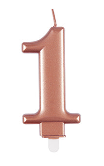 1 Jahr Kerze Rose Gold 10cm