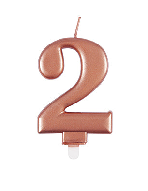 2 Jahre Kerze Rose Gold 10cm