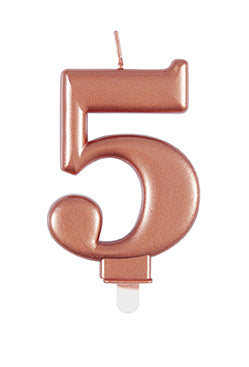 5 Jahre Kerze Rose Gold 10cm