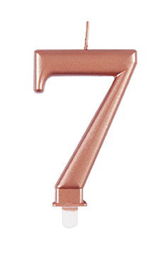7 Jahre Kerze Rose Gold 10cm