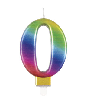 0 Jahr Kerze Regenbogen 9,5cm