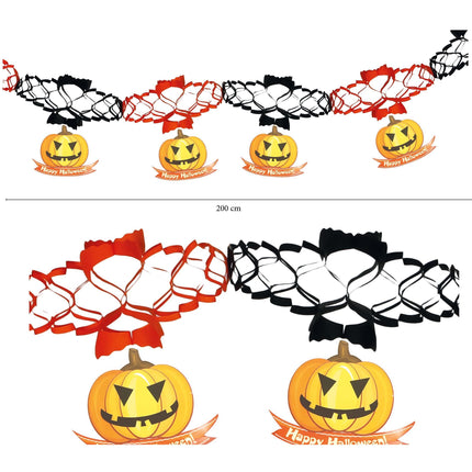 Halloween Girlande Kürbis Deluxe Anhänger 2m