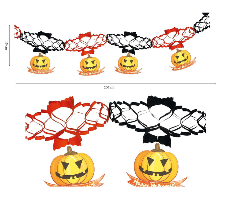 Halloween Girlande Kürbis Deluxe Anhänger 2m