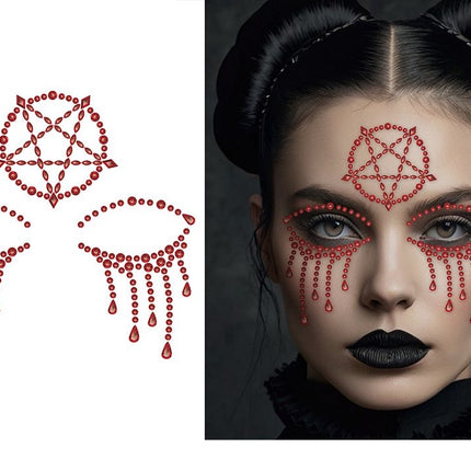 Halloween-Gesichtssticker „Satanic“
