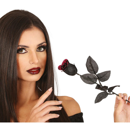 Halloween Schwarze Rose 42cm
