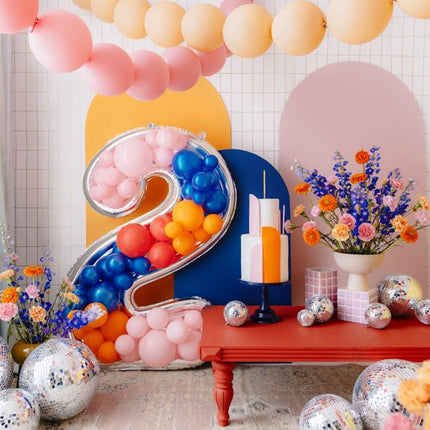 2 Jaar Ballon Frame Zilver 1,26m - Partywinkel - 5904555037304