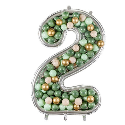 2 Jaar Ballon Frame Zilver 1,26m - Partywinkel - 5904555037304