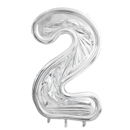 2 Jaar Ballon Frame Zilver 1,26m - Partywinkel - 5904555037304