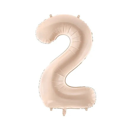 2 Jaar Cijfer Ballon Beige 72cm van Partydeco koop je bij Partywinkel