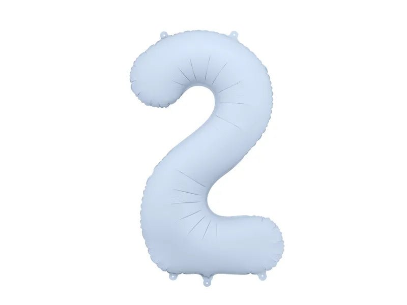 2 Jaar Cijfer Ballon Lichtblauw Mat Leeg 86cm van Partydeco koop je bij Partywinkel