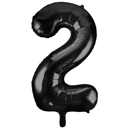 2 Jaar Cijfer Ballon Zwart Leeg 86cm van Unique koop je bij Partywinkel