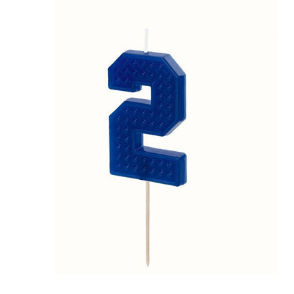 2 Jaar Kaars Blauw 6cm - Partywinkel - 5904555031302