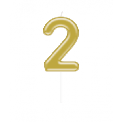 2 Jaar Kaars Goud 10,5cm van Paper Dreams koop je bij Partywinkel