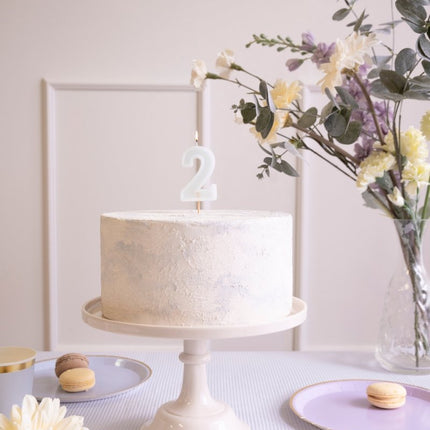 2 Jaar Kaars Lichtgroen 10cm van Partydeco koop je bij Partywinkel