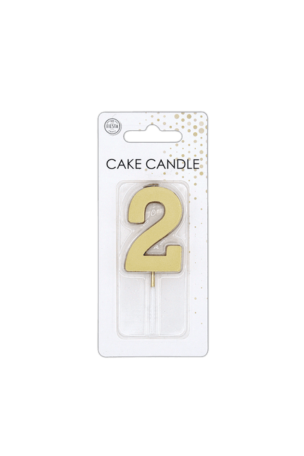 2 Kaars Goud Metallic 4,5cm van WeFiesta koop je bij Partywinkel