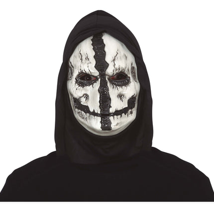 Schwarze und weiße Halloween Maske Totenkopf