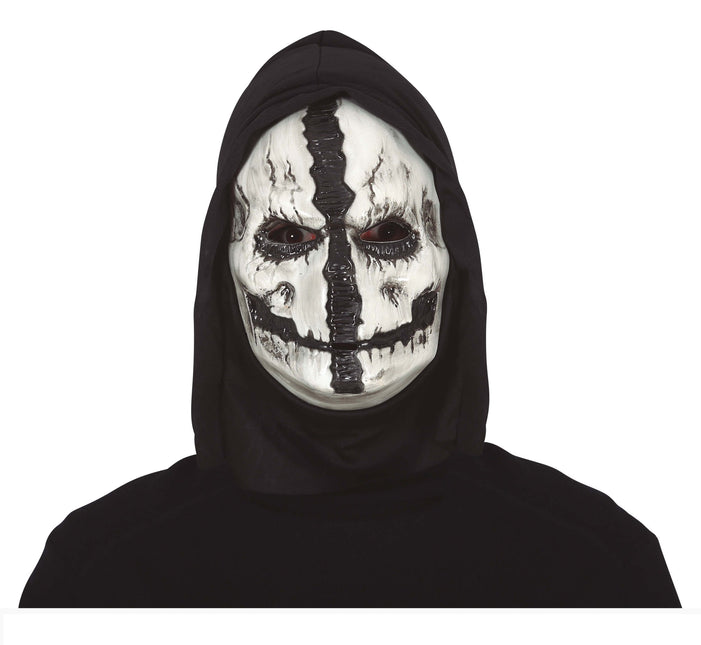 Schwarze und weiße Halloween Maske Totenkopf