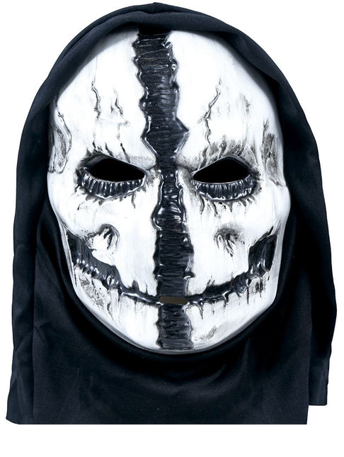 Schwarze und weiße Halloween Maske Totenkopf