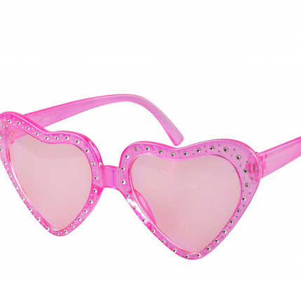 Herz Brille Rosa Steine