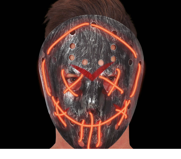 Halloween Maske Hockey mit Licht