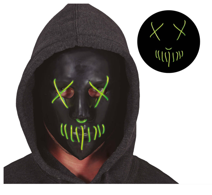 Grüne schwarze Halloween Maske mit Licht