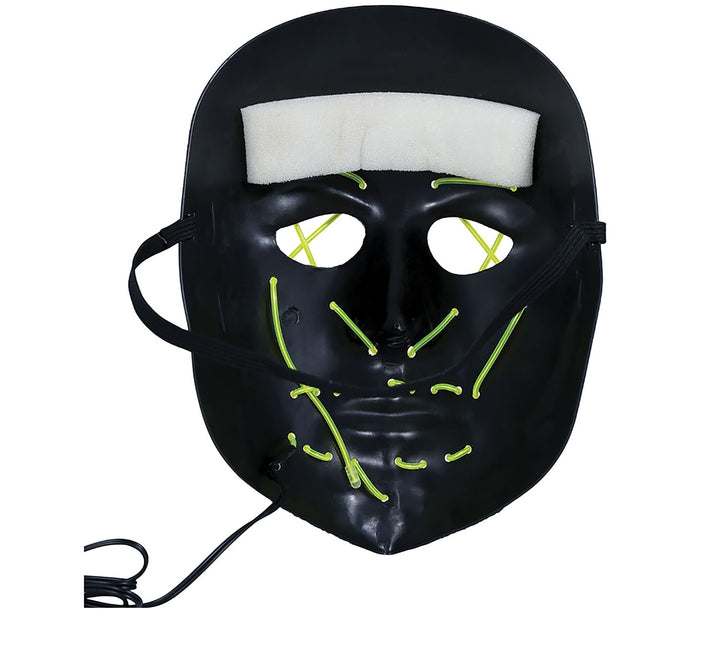 Grüne schwarze Halloween Maske mit Licht