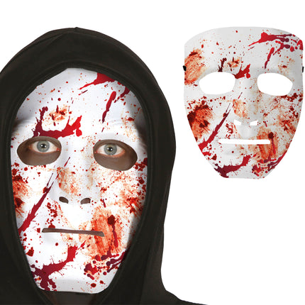Halloween Maske Weiß Blutig