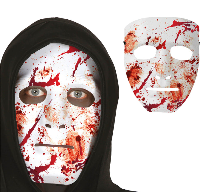 Halloween Maske Weiß Blutig