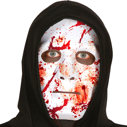 Halloween Maske Weiß Blutig