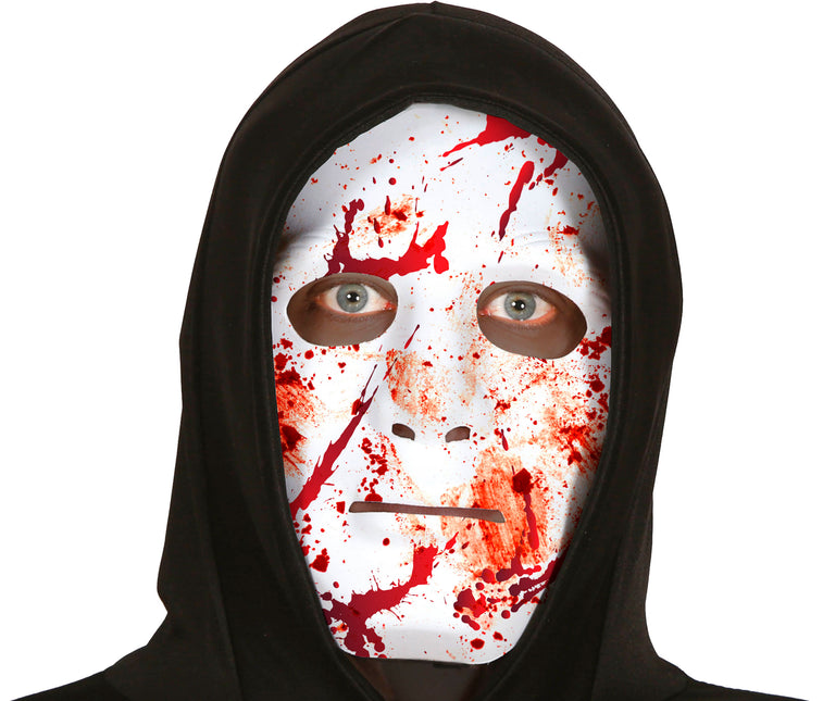Halloween Maske Weiß Blutig