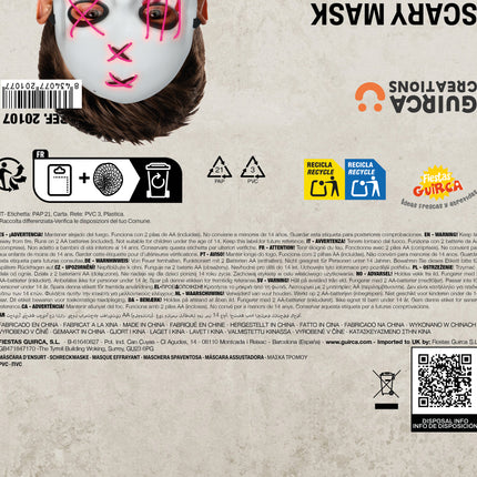 Halloween-Maske „Sinister“ mit Licht