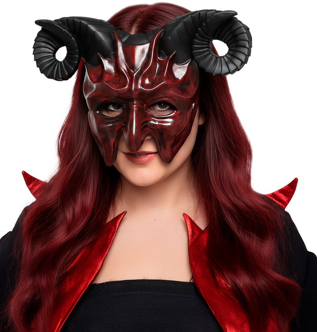 Halloween-Maske „Halber Teufel“